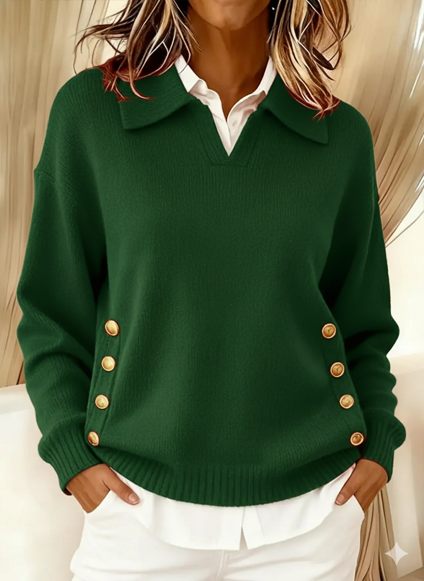 Fritzie | V-hals sweater med krave