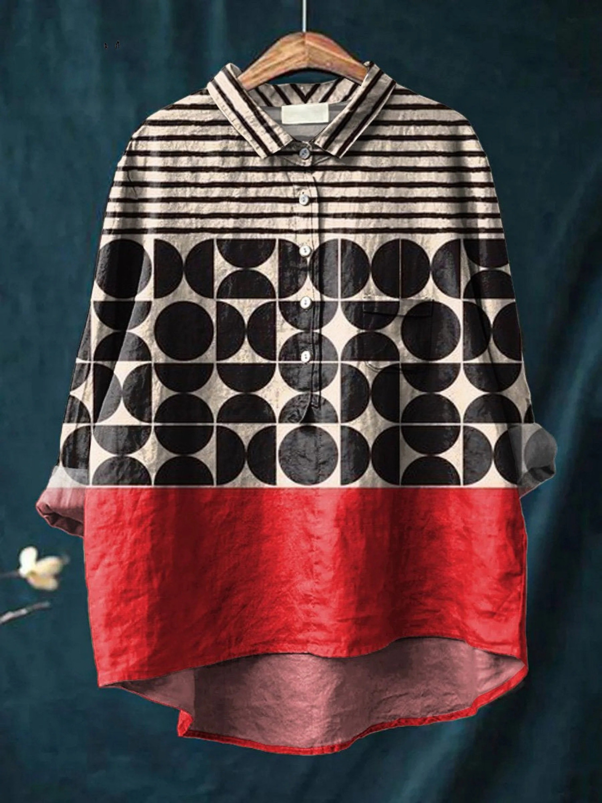 Freya | Artistry geometrisk mønstret casual skjorte til kvinder
