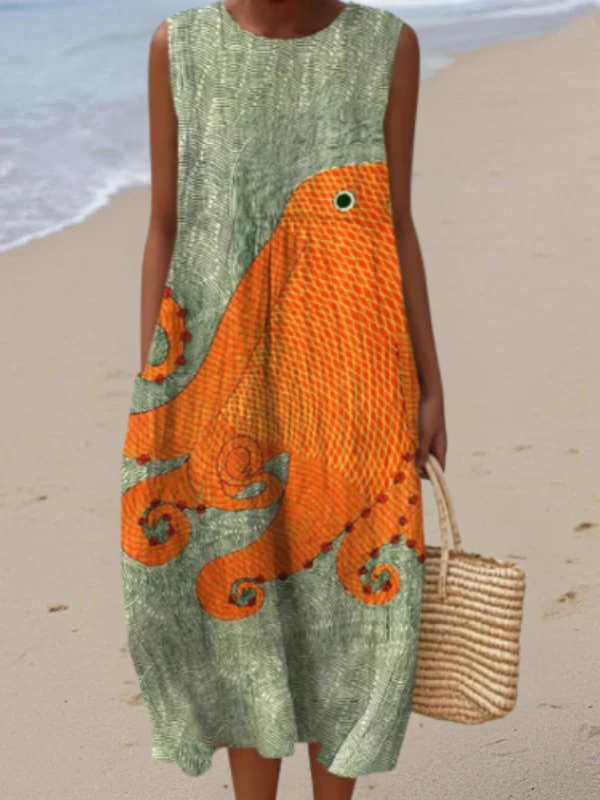 Coral | Oceanic midikjole