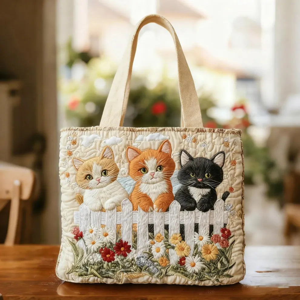 Garden Kittens | Håndlavet quiltet taske