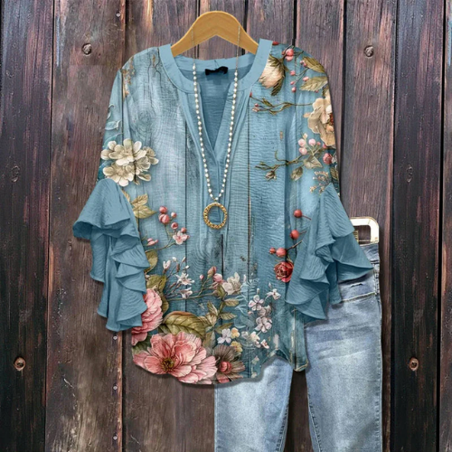 Anja | Bluse med blomsterprint