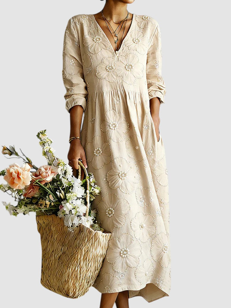 LENA | Blomstret midi-kjole