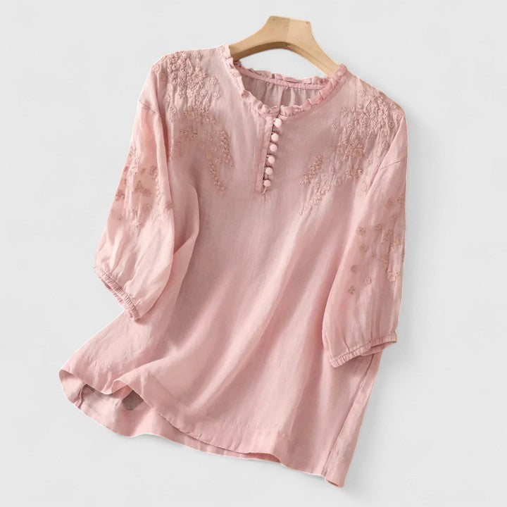 Vasilene | Elegant Skjorte med Knapper Foran