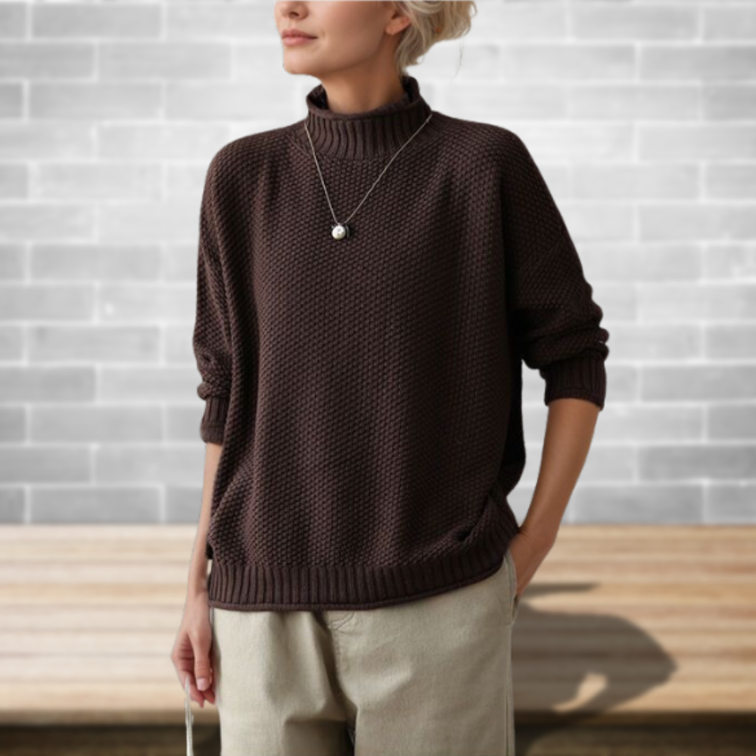 Patricia | Strikket rullekravebluse i merinould