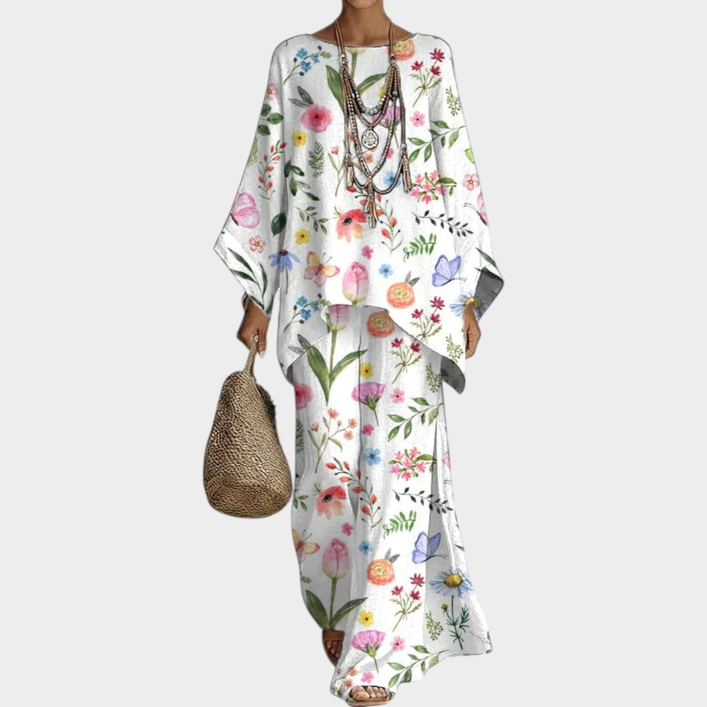 Boho Floral Print Two-Piece Set