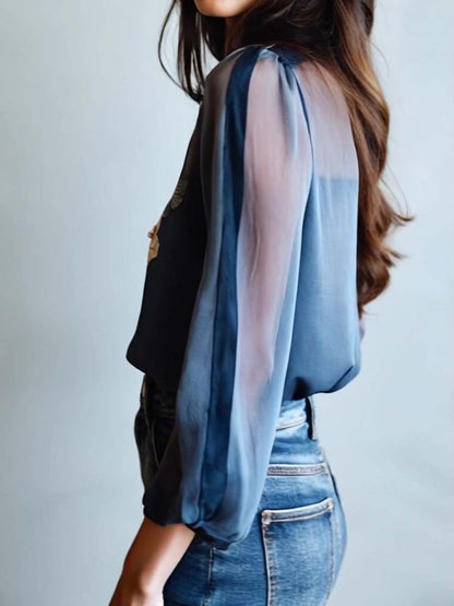 Blomstret boheme chic bluse til kvinder