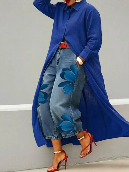 Analie - Elegant blomstrede jeans