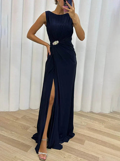 LILY | LONG PLEATED EVENING GOWN