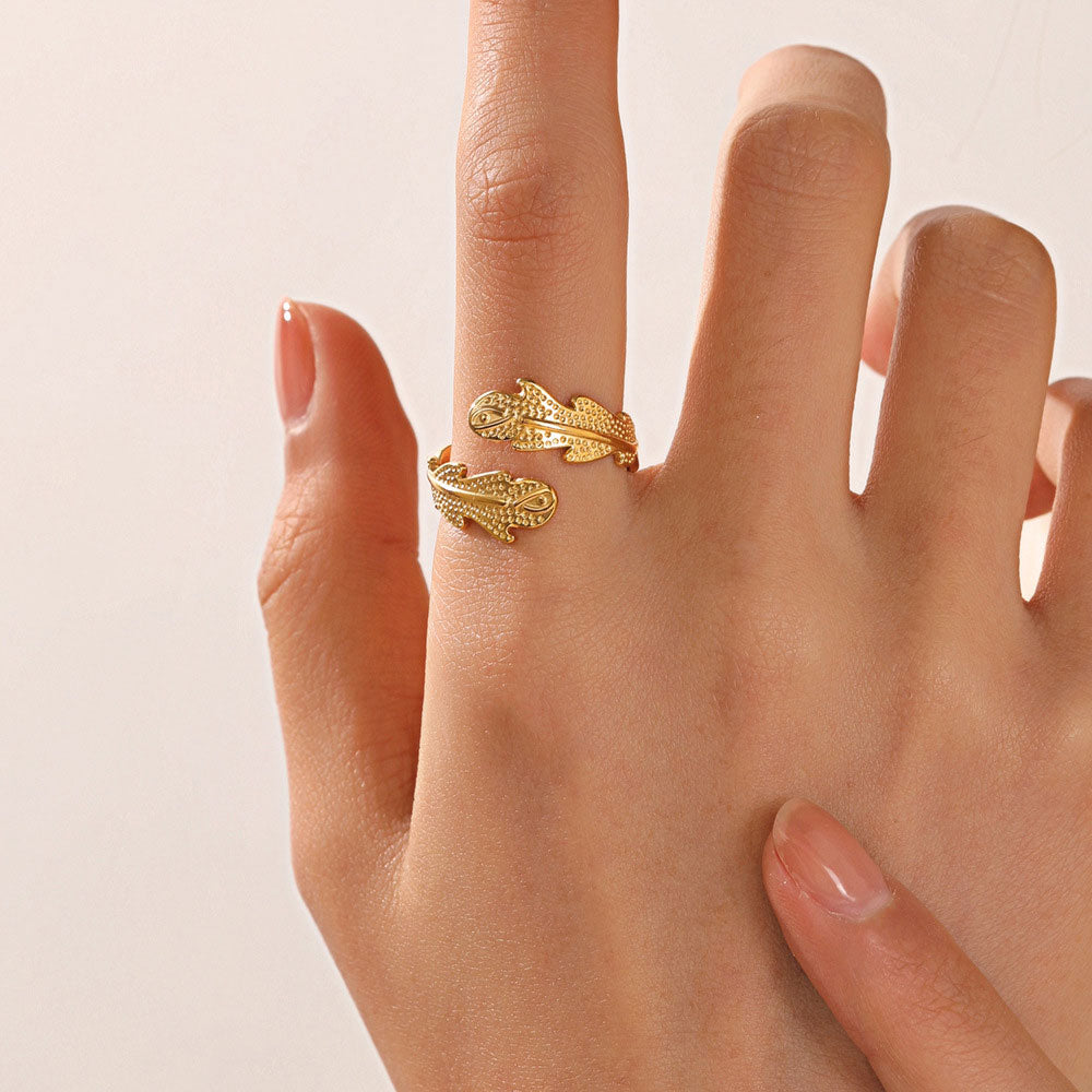 Janirelle | Anel Coral Ouro 18K