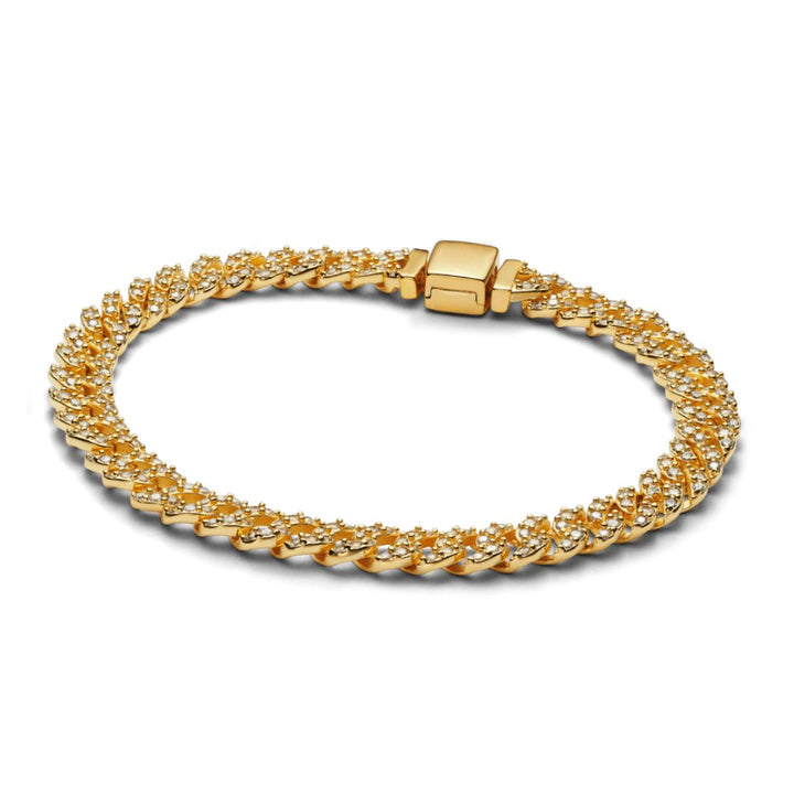 Shannelise | Pulseira Cubana Rosa em Ouro 18k