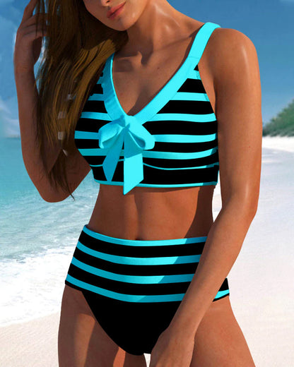 Laluna | High-Waisted Striped Bikini
