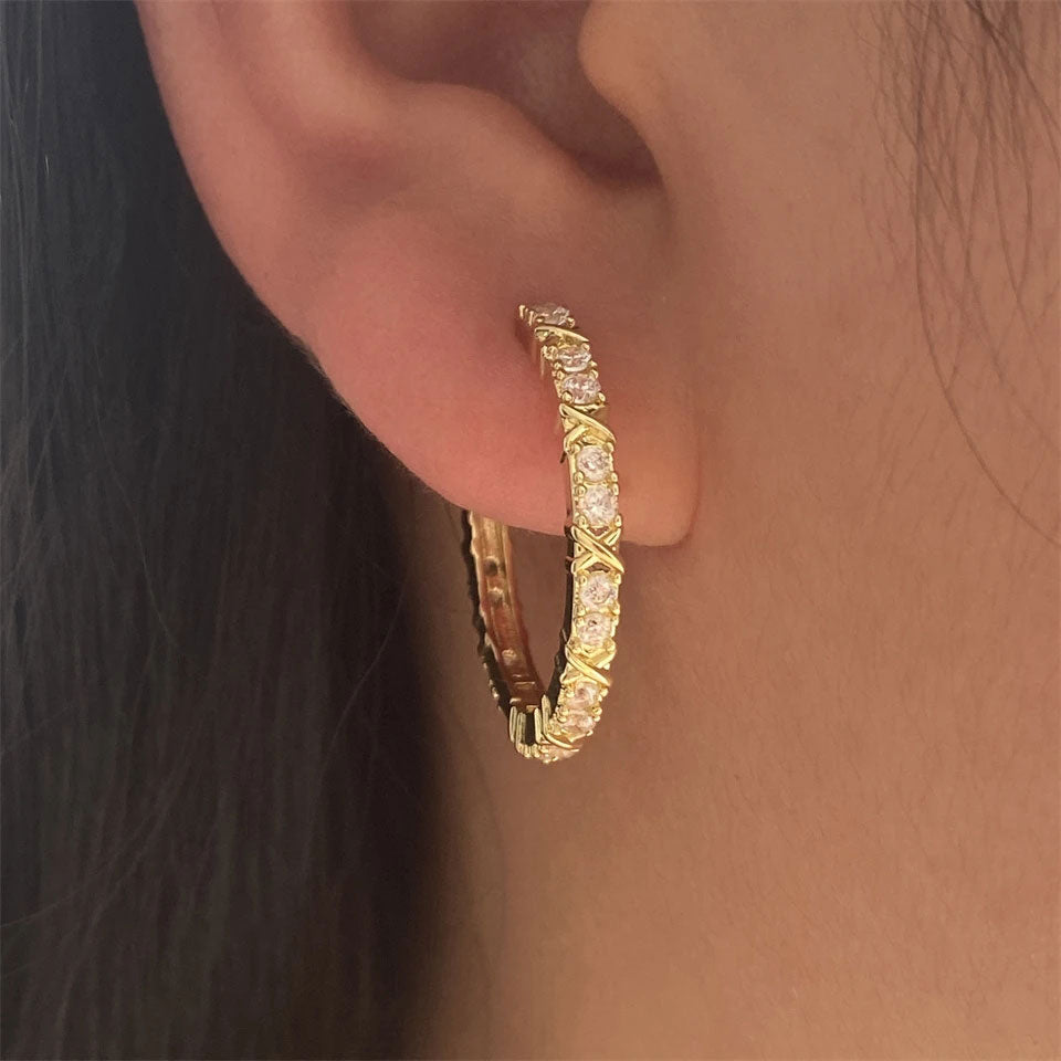 Aurelisse | Zirkonia-Kreuz-Ohrringe 18K Gold
