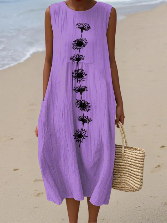 Pearl | Violet Bloom Midi Dress