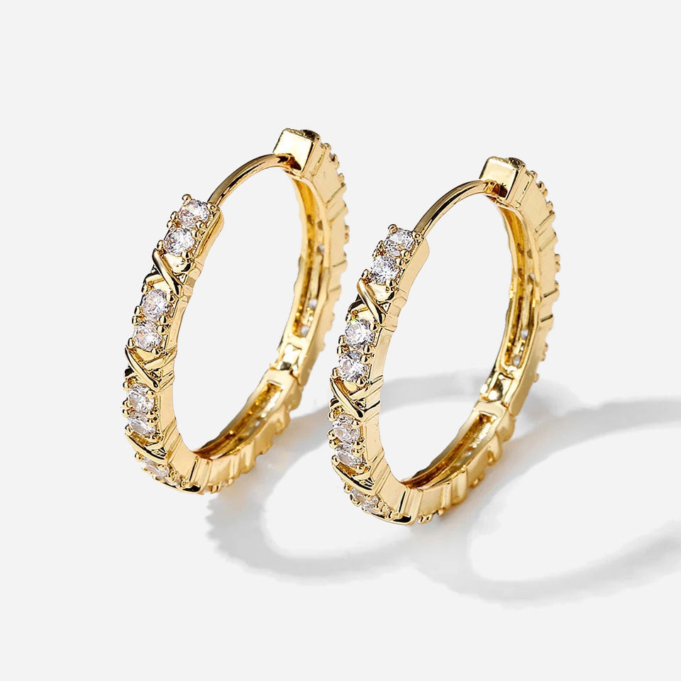 Aurelisse | Zirkonia-Kreuz-Ohrringe 18K Gold