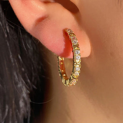 Aurelisse | Zirkonia-Kreuz-Ohrringe 18K Gold