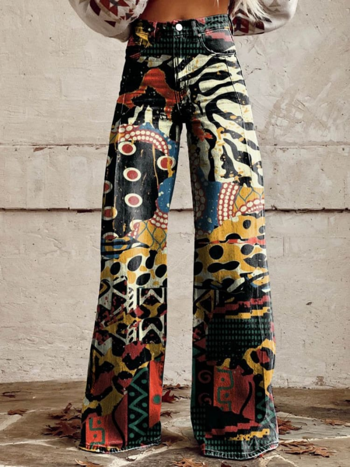 Élodie - Calça Elegante de Perna Larga