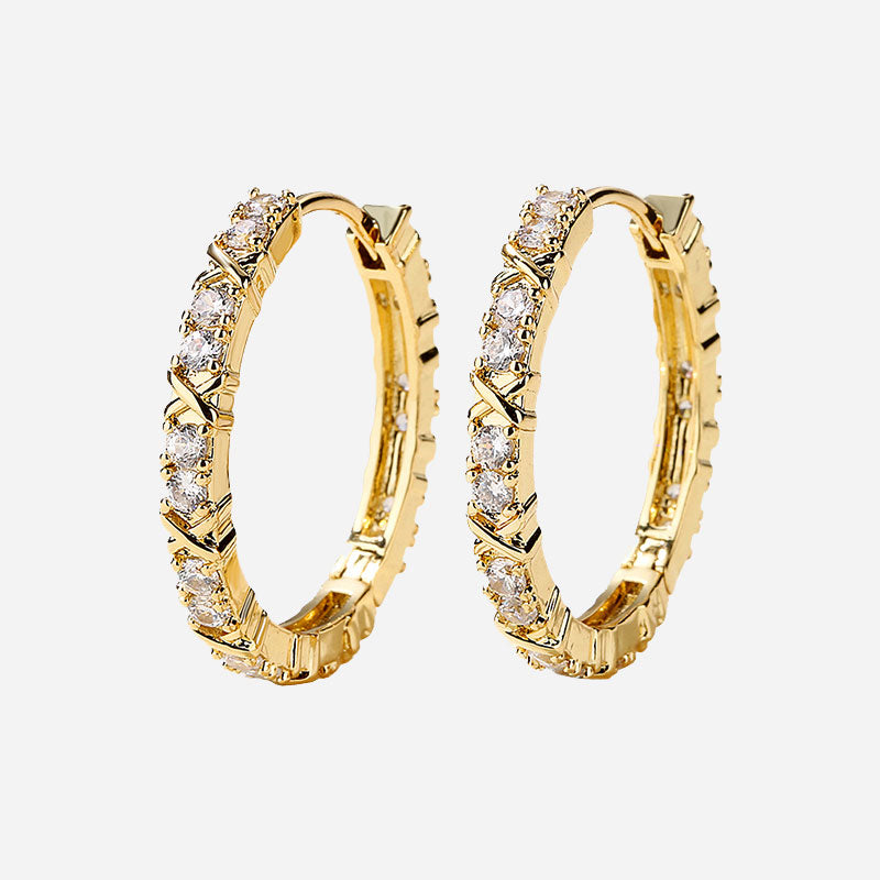 Aurelisse | Zirkonia-Kreuz-Ohrringe 18K Gold