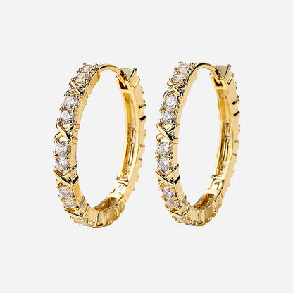 Aurelisse | Zirkonia-Kreuz-Ohrringe 18K Gold