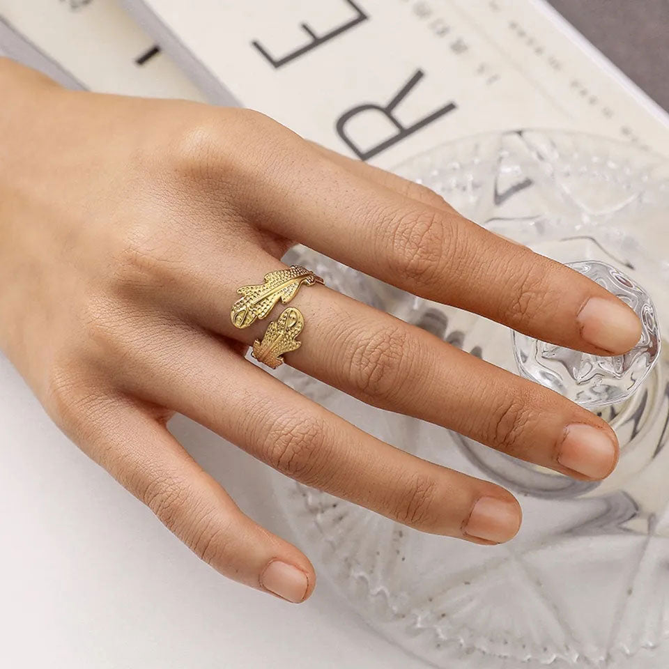 Janirelle | Anel Coral Ouro 18K
