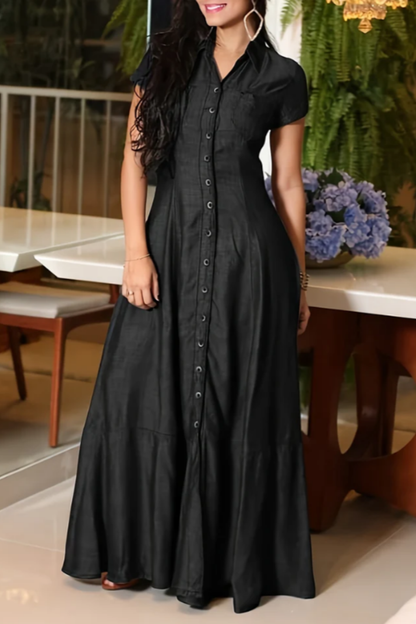 Eliza | Long Denim Dress