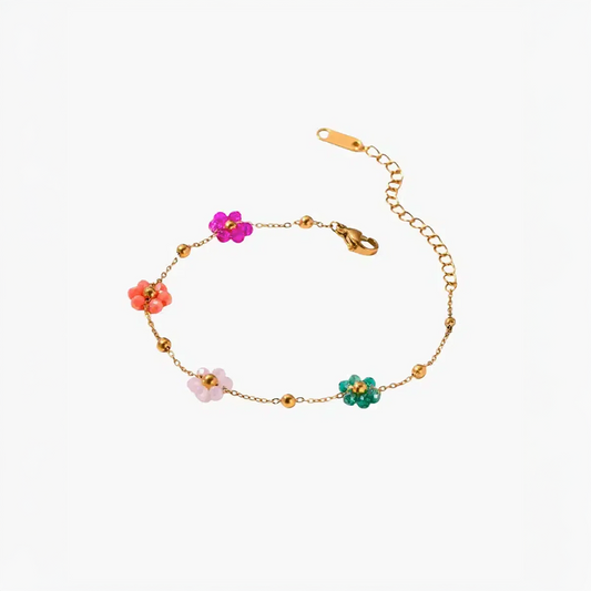 Floréna | Pulseira com Pingentes de Flores Artesanais