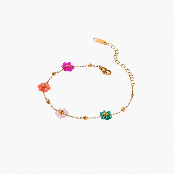 Floréna | Pulseira com Pingentes de Flores Artesanais