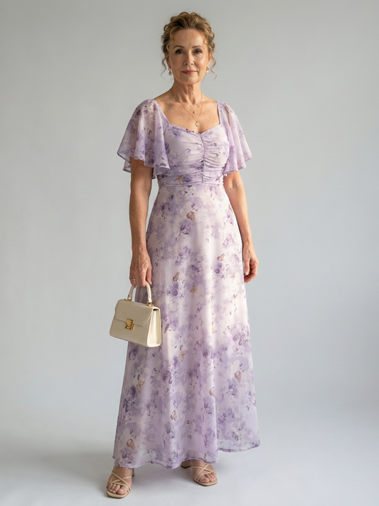 Vaelis |  Flutter Sleeve Midi Dress