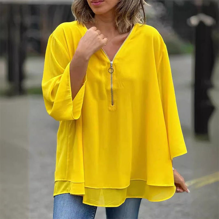 Lorelai | Blusa de Chiffon com Zíper