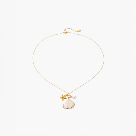 Avelia | Colar Estrela-do-Mar e Pérola com Charme Marítimo