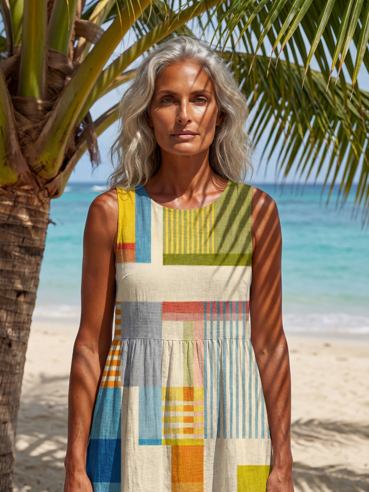 Esme | Vestido Midi de Bloco Pintado