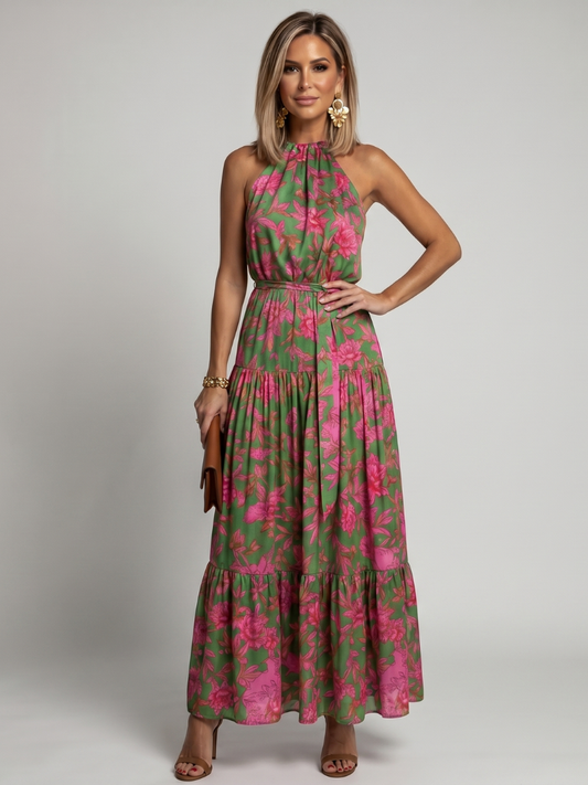 Rowen | Draped Halter Midi Dress