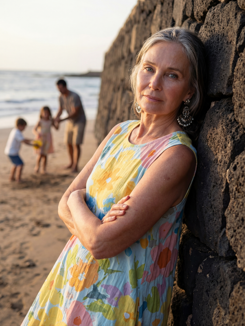 Talia | Coastal Texture Midi-kjole