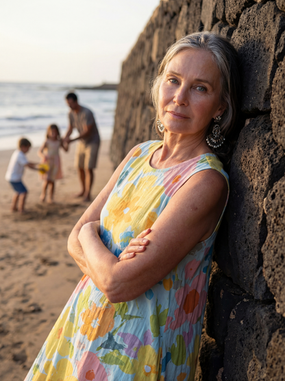 Talia | Coastal Texture Midi-kjole