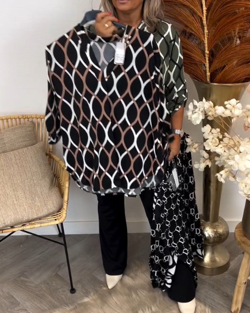 Janny™ | Casual bluse med lange ærmer og elegant mønster