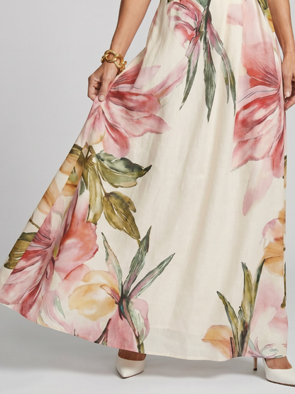 Hester | Soft Halter Flowing Skirt Maxi Dress