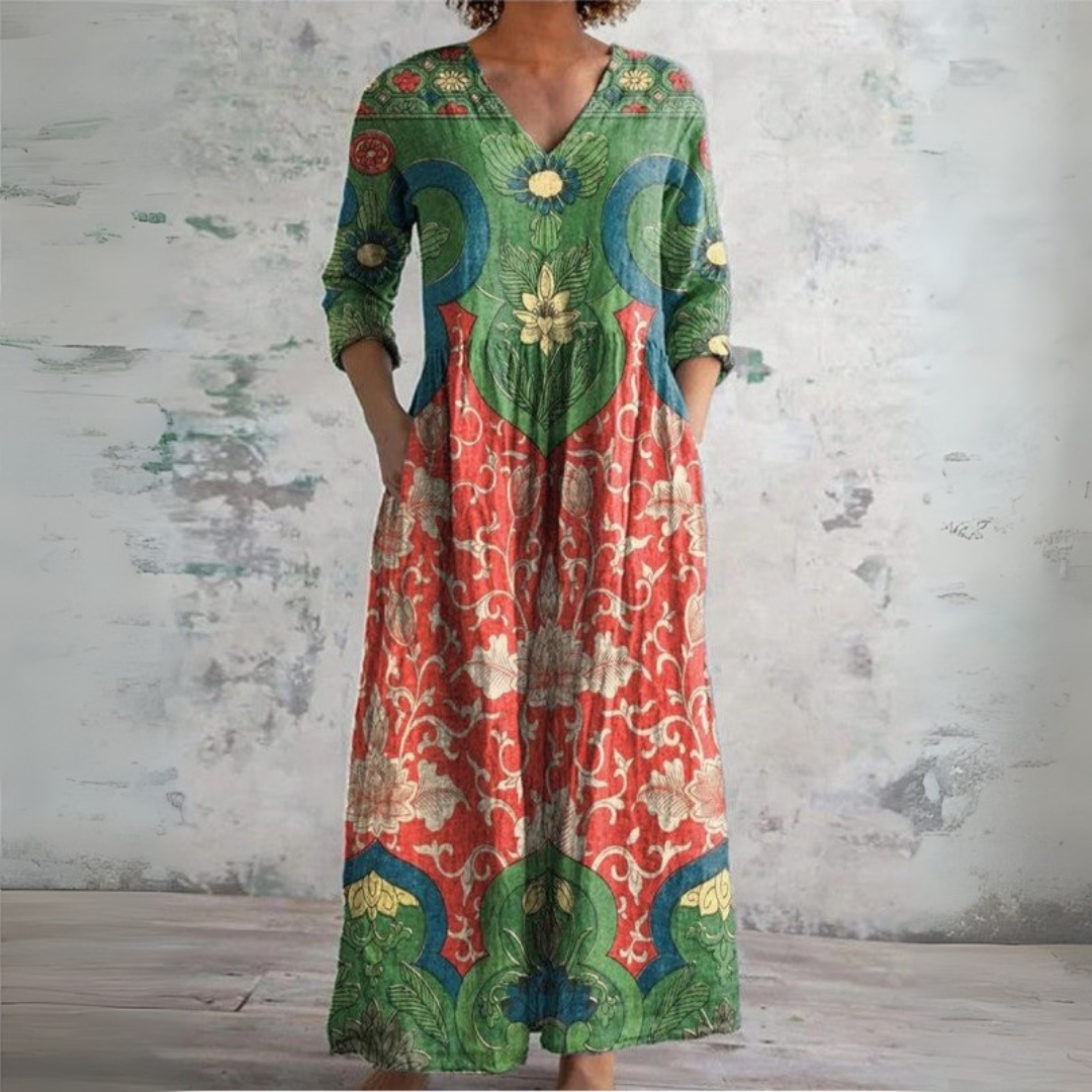 Sophia | Vintage Floral Maxi Dress