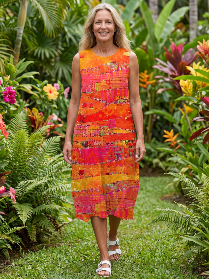 Leilani | Bemaltes Path Midikleid