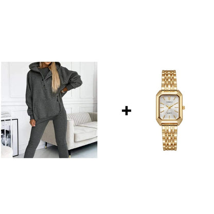 Hooded Casual and Comfortable Sweatshirt Suit (3 Pieces)