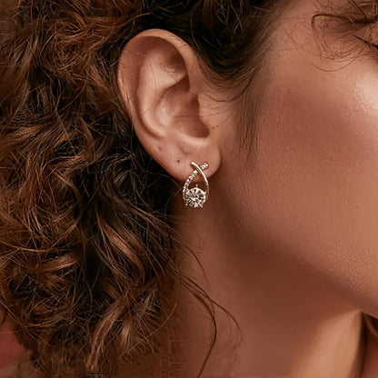 Leni - Gold Cross Earrings with Zirconia