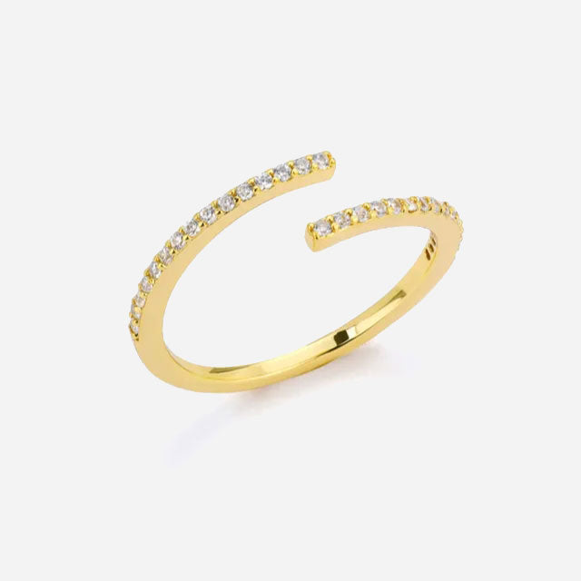 Eliandrea | Klassisk zirkonia-ring i 18K guld