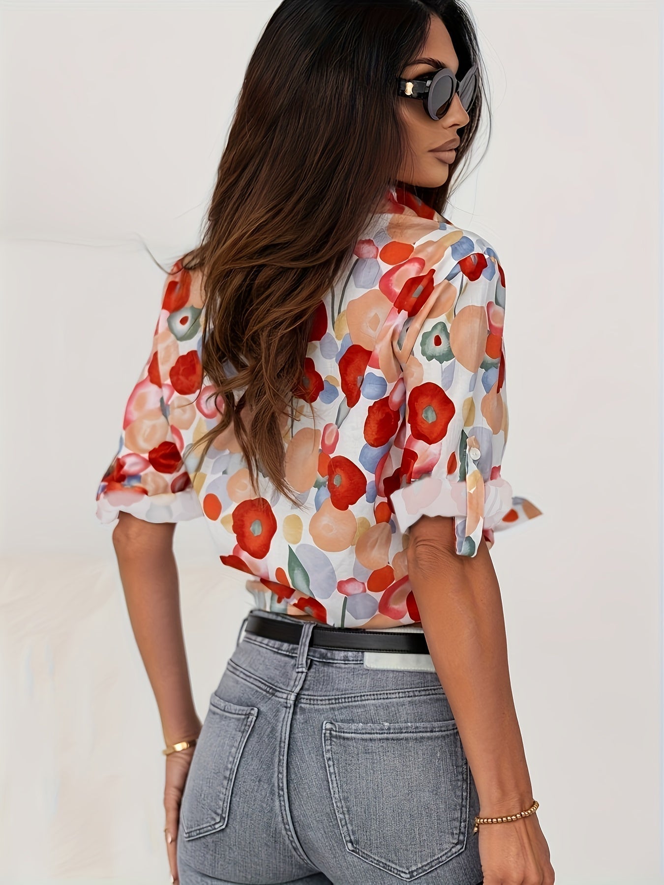 Mylene | Farverig Blomstret Bluse