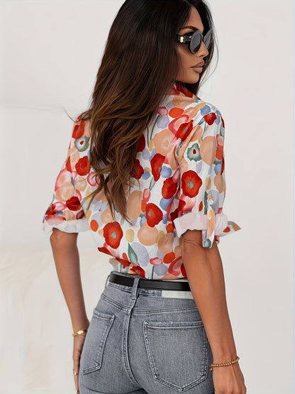 Mylene | Farverig Blomstret Bluse