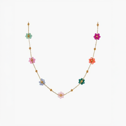 Marélia | Halskæde med håndlavede blomsterperler