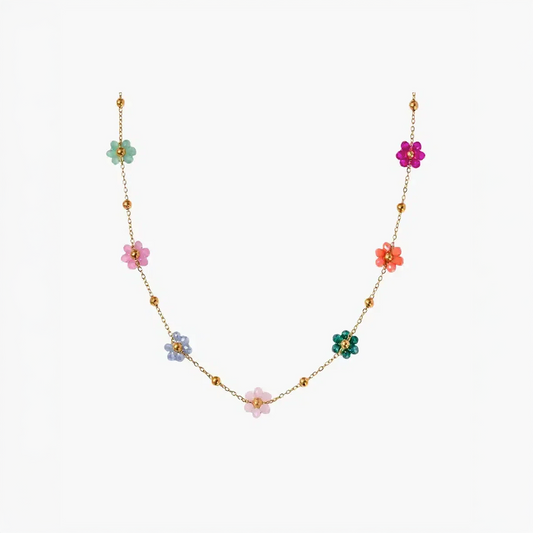 Marélia | Colar com Miçangas de Flor Feitas à Mão