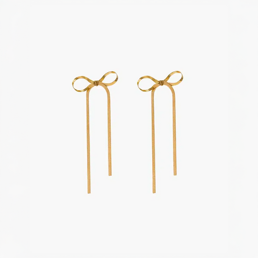 Sarella | Earrings with Knot and Golden Snake Chain