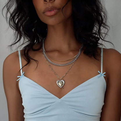Faelya | Set of multi-layered necklaces in a two-tone design