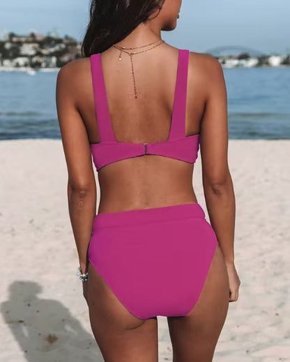 Hilde | High-Waisted Solid Color Swimsuit