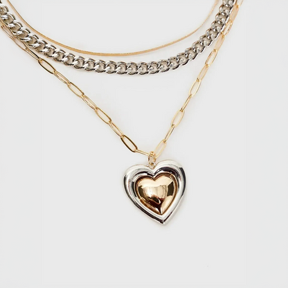 Faelya | Set of multi-layered necklaces in a two-tone design