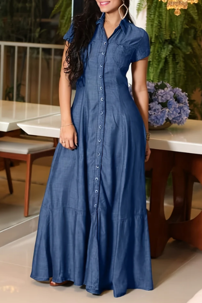 Eliza | Long Denim Dress