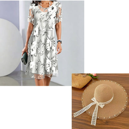 Bianca | Elegant chiffonkjole med blomsterprint
